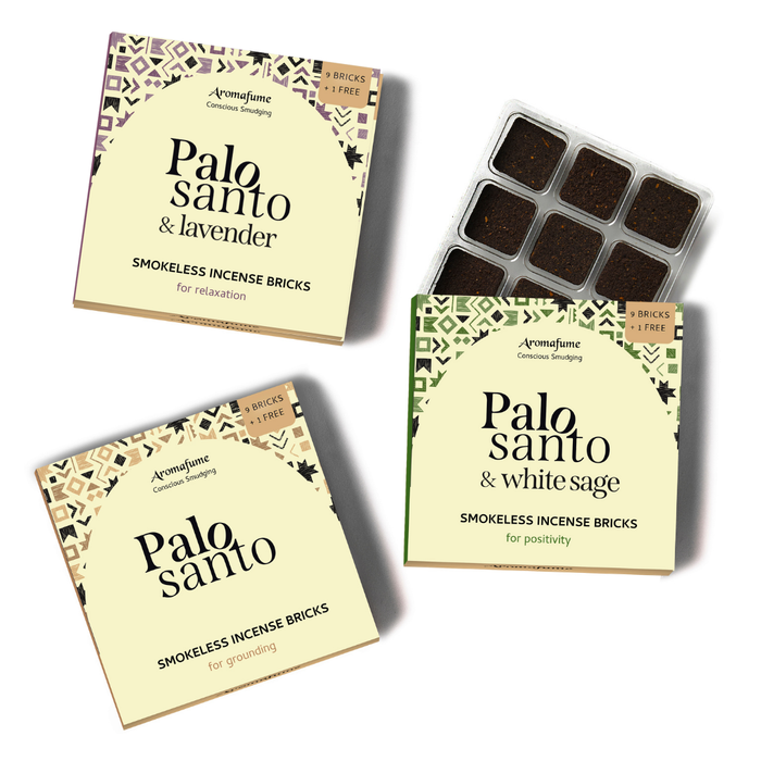 Palo Santo, Palo Santo & White Sage, Palo Santo & Lavender Incense Brick Refill Pack