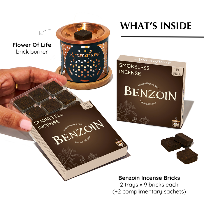 Benzoin Incense Bricks & Burner Set