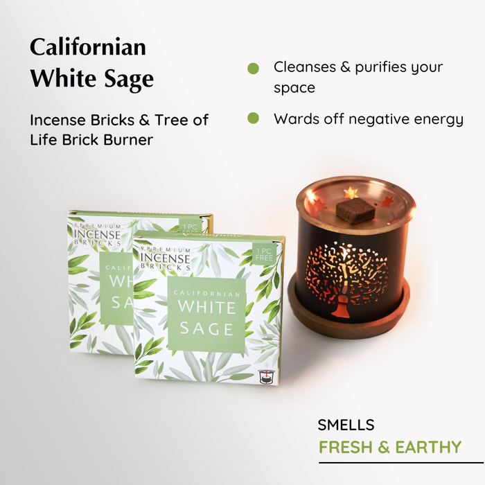 White Sage & Frankincense Smokeless Incense - Purifying Wellness Kit