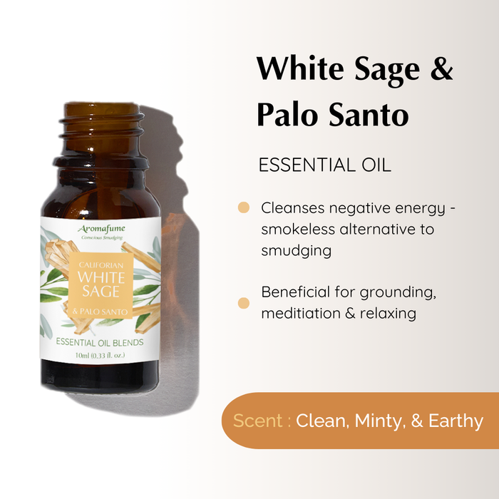 White Sage & Palo Santo Essential Oil + Exotic Burner