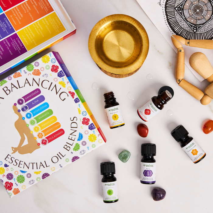 7 Chakra Essential Oil Set with Burner