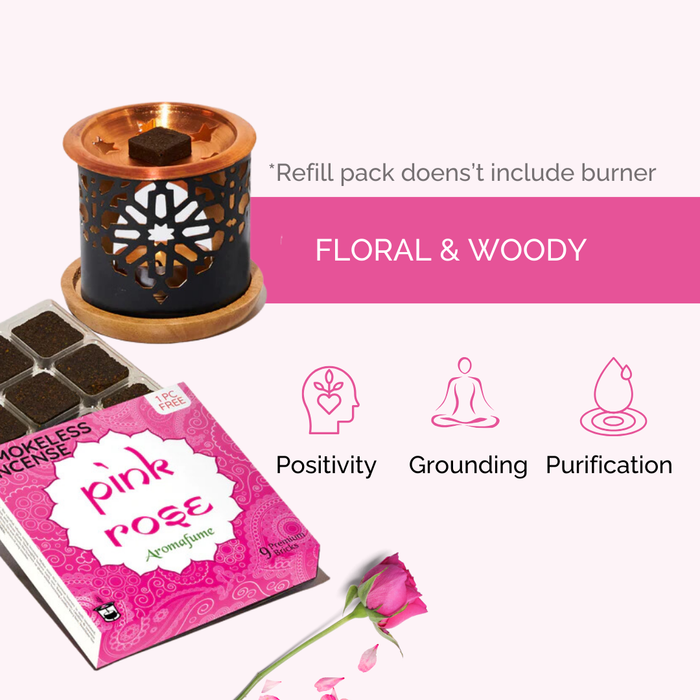 Pink Rose Incense Bricks Refill Pack