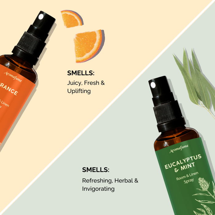 Orange and Eucalyptus & Mint Room Linen Natural Mist Duo