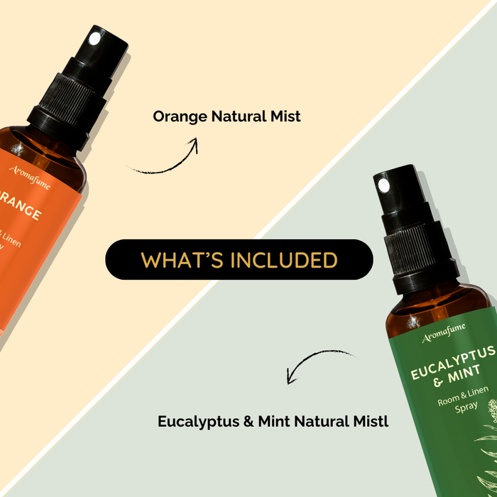 Orange and Eucalyptus & Mint Room Linen Natural Mist Duo